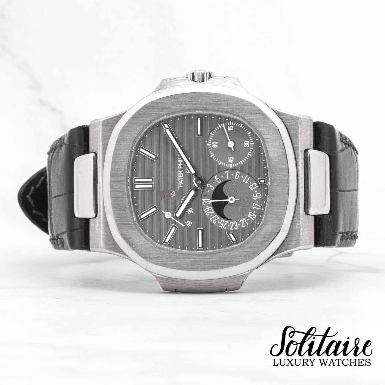 LIKE NEW Patek Philippe Nautilus White Gold Moonphase 5712G-001